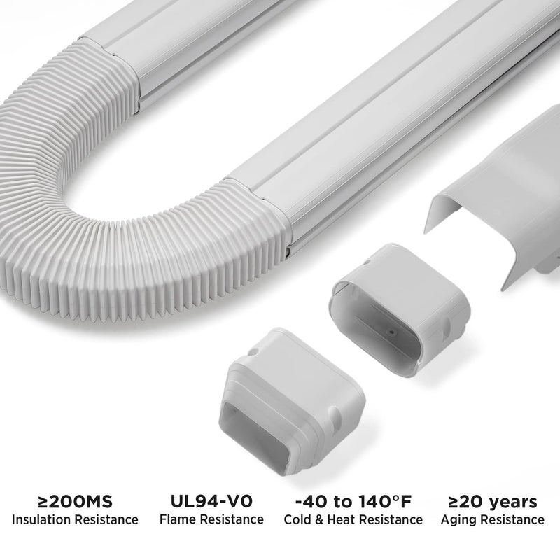 TURBRO 3â€™â€™ W Ã— 7.5â€™ L Decorative PVC Line Cover Kit for Mini Split and Central Air Conditioners, AC Heat Pumps Systems - Image 2